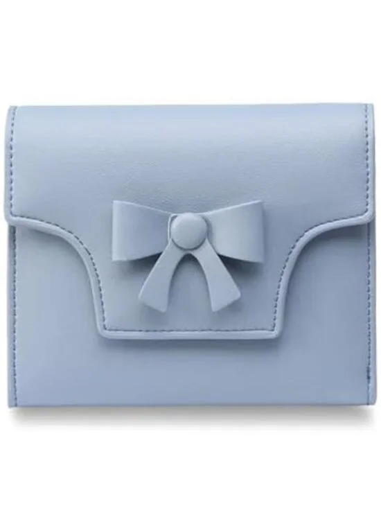 Small Wallet for Women Cute Bowknot RFID Blocking Bifold Leather Credit Card - Picture 1 of 6